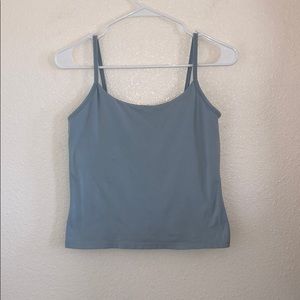 Blue tank top crop top